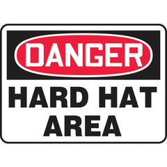 Sign, Danger Hard Hat Area, 7″ × 10″, Vinyl - Caliber Tooling