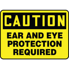 Sign, Caution Eye Protection Must Be Worn In This Area, 7″ × 10″, Vinyl - Caliber Tooling