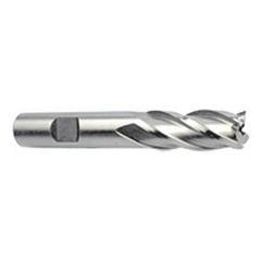 16mm Dia. x 3-3/4 Overall Length 4-Flute Square End M-42 Cobalt SE End Mill-Round Shank-Center Cut-Uncoated - Caliber Tooling