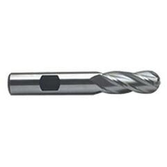 3/16'' Dia. - 2-3/8'' OAL - Uncoated M-42 Cobalt - Ball End SE EM - 4 FL - Caliber Tooling