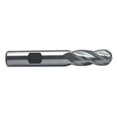 1/2'' Dia. - 3-1/4'' OAL - Uncoated M-42 Cobalt - Ball End SE EM - 4 FL - Caliber Tooling