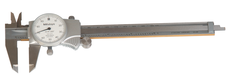 0 - 200mm Measuring Range (0.02mm Grad.) - Dial Caliper - #505-684 - Caliber Tooling