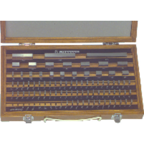 Precision Inch and Metric Rectangular Gage Block Set - Model 516-903-26-81 Pieces - Grade 3(A&B) - Steel - Exact Industrial Supply