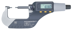 0 - 1.2" / 0 - 30mm Measuring Range - .00005/.001mm Resolution - Friction Thimble - Carbide Face - Electronic Spline Micrometer - Caliber Tooling