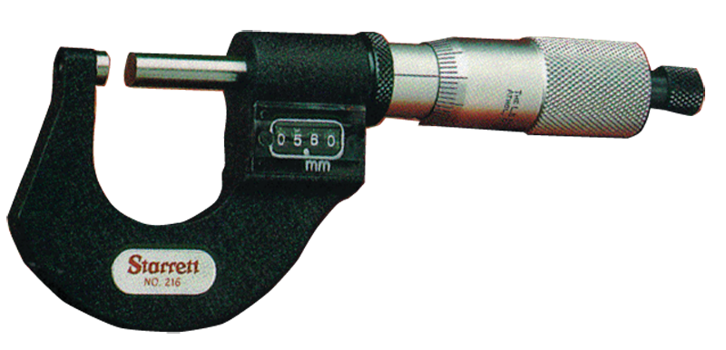 #T216XRL-1 - 0 - 1'' Measuring Range - .0001 Graduation - Ratchet Thimble - Carbide Face - Digital Outside Micrometer - Caliber Tooling