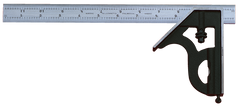 #C434-12-16R - 12'' - 16R Graduation - Chrome Blade - 4 Piece Combination Square Set - Caliber Tooling