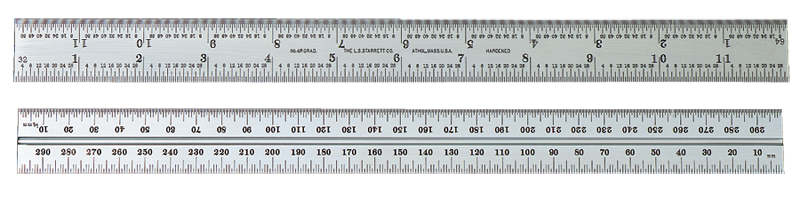 #CB18-4R - 18'' - 4R Graduation - Chrome - Combination Square Blade - Caliber Tooling