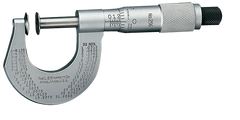 #256MRL-25 -  0 - 25mm Measuring Range - .01mm Graduation - Ratchet Thimble - High Speed Steel Face - Disc Micrometer - Caliber Tooling