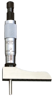 #443Z6RL - 0 - 6'' Measuring Range - Ratchet Thimble - Depth Micrometer with Half Base - Caliber Tooling