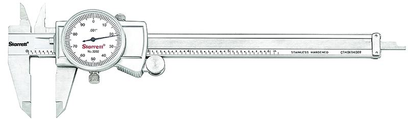 #3202-12 - 0 - 12" Stainless Steel Dial Caliper with .001" Graduations - Caliber Tooling