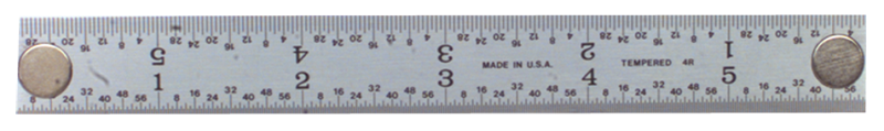 #262-036MG - 36'' Long - E/M Graduation - 1-1/4'' Wide - Rigid Magnet Rule - Caliber Tooling