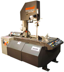 Mark III 18 x 22" Capacity Vertical Production Bandsaw with Pwoer Tilt Head; 3° Forward Canted Column; 60° Miter Capability; Variable Speed (50 TO 450SFPM); 24 x 33" Work Table; 5HP; 3PH 240V - Caliber Tooling