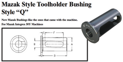 Mazak Style "Q" Toolholder Bushing  - (OD: 50mm x ID: 20mm) - Part #: CNC 86-70QM 20mm - Caliber Tooling