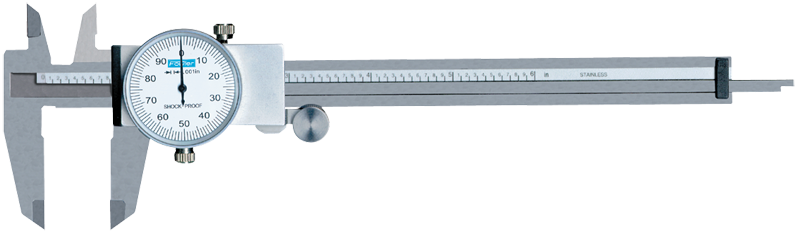 0 - 12'' Measuring Range (.001" Grad.) - Shockproof Steel Dial Caliper - #52-008-712 - Caliber Tooling