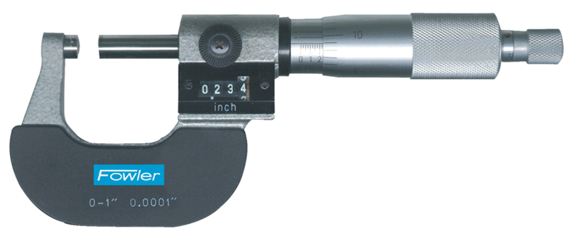 0 - 3'' Measuring Range - .0001" Graduation - Ratchet Thimble - Carbide Face - Digital Outside Micrometer Set - Caliber Tooling