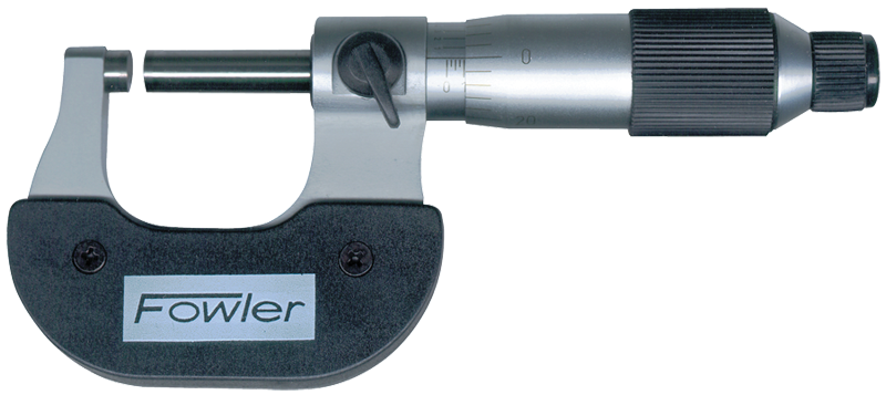 0 - 1'' Measuring Range - .0001" Graduation - Ratchet Thimble - Carbide Face - Economy Outside Micrometer - Caliber Tooling