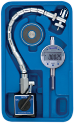 Set Contains: 1"/25mm .0005/.01mm w/Flex Arm Mag Base - Electronic Indicator with Flex Arm Mag Base - Caliber Tooling