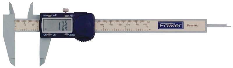 0 - 6" / 0 - 150mm Measuring Range (.0005" / .01mm; fractions in 1/64 increments Res.) - Poly-Cal Electronic Caliper - Caliber Tooling