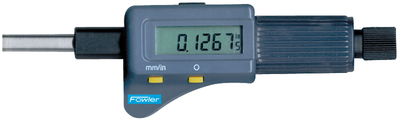 0 - 1"/0 - 25mm Measuring Range - .00005"/.001mm Res. - Friction Thimble - Electronic Micrometer Head - Caliber Tooling