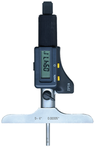 0 - 6" / 0 - 150mm Measuring Range - Friction Thimble - Electronic Depth Micrometer - Caliber Tooling