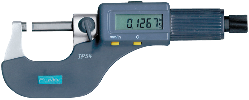 0 - 3" / 0 - 75mm Measuring Range - .00005/.001mm Resolution - Friction Thimble - Carbide Face - Electronic Coolant Outside Micrometer Set with SPC - Caliber Tooling