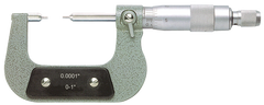 0 - 1'' Measuring Range - .0001 Graduation - Ratchet Thimble - Carbide Face - Spline Micrometer - Caliber Tooling