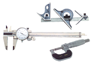 Kit Contains: 0-1" Outside Ratchet Micrometer; 6" Dial Caliper; 4 Piece 12" 4R Combination Square - 6 Piece Layout & Inspection Kit - Caliber Tooling