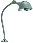 18" Uniflex Machine Lamp; 120V, 60 Watt Incandescent Light, Screw Down Base, Oil Resistant Shade, Gray Finish - Caliber Tooling