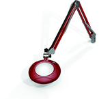 Green-Lite® 5" Blazing Red Round LED Magnifier; 43" Reach; Table Edge Clamp - Caliber Tooling