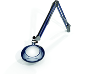 Green-Lite® 5" Spectra Blue Round LED Magnifier; 43" Reach; Table Edge Clamp - Caliber Tooling