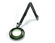 Green-Lite® 6" Racing Green Round LED Magnifier; 43" Reach; Table Edge Clamp - Caliber Tooling