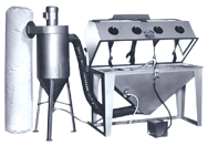 Blast Master Cabinet with Abrasive Separators - #48AS 48W x 24D x 23H Tub Dimensions - Caliber Tooling