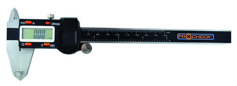 Electronic Digital Caliper -6"/150mm Range - .0005/.01mm Resolution - No Output - Caliber Tooling