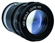 LED 10x Loupe - With inch, mm, Fraction, Angle, Diameter Scale - Plus 9  Reticles - Caliber Tooling