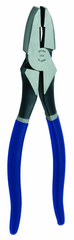 8-1/2" Linesmen Plier w/Side Cutters; Double-Dipped Plastic Handle - Caliber Tooling