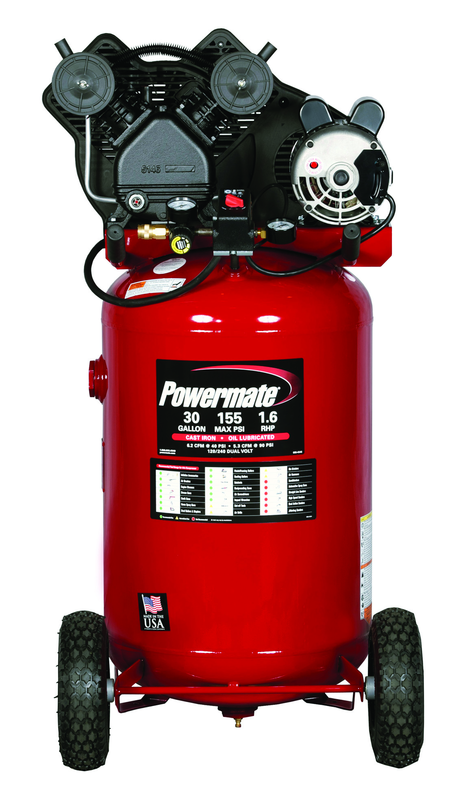 30 Gal. Single Stage Air Compressor, Vertical, Oil - Caliber Tooling