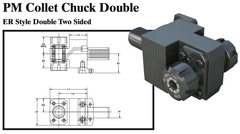 PM Collet Chuck Double (ER Style Double Two Sided) - Part #: PM93.3025ER - Caliber Tooling