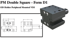 PM Double Square - Form D1 (OD Holder Peripheral Mounted VDI) - Part #: PM41.4025 - Caliber Tooling