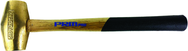 PRM Pro 1 lb. Brass Hammer with 10" Wood Handle - Caliber Tooling