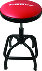 Shop Stool Heavy Duty- Air Adjustable with Square Foot Rest - Red Seat - Black Square Base - Caliber Tooling