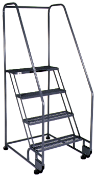 Model 3TR26; 3 Steps; 28 x 30'' Base Size - Tilt-N-Roll Ladder - Caliber Tooling