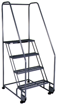 Model 2TR26; 2 Steps; 28 x 24'' Base Size - Tilt-N-Roll Ladder - Caliber Tooling