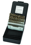 60 Pc. #1 - #60 Wire Gage Cobalt Bronze Oxide Screw Machine Drill Set - Caliber Tooling