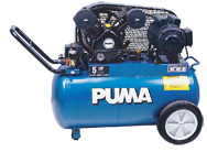 Portable Air Compressors - Model #PK5020; 20 Gallon / Horizontal Tank; 5HP; 1PH; 115/230V Motor - Caliber Tooling