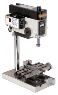 Mill Drill - 1JT Spindle - 3-1/2 x 8'' Table Size - 1/5HP; 1PH; 110V Motor - Caliber Tooling
