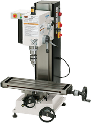 Mill with Dovtail Column - R-8 Spindle - 6-1/4 X 21-5/8'' Table - 3/4 HP - 1PH - 110V Motor - Caliber Tooling