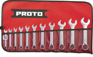 Proto® 11 Piece Full Polish Short Combination Wrench Set - 12 Point - Caliber Tooling