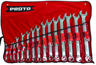 Proto® Tether-Ready 15 Piece Satin Combination ASD Wrench Set - 12 Point - Caliber Tooling