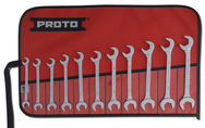Proto® 11 Piece Full Polish Metric Angle Open-End Wrench Set - Caliber Tooling