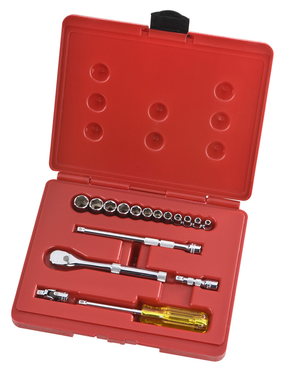 Proto® 1/4" Drive 17 Piece Metric Socket, Combination Set - 6 Point - Caliber Tooling